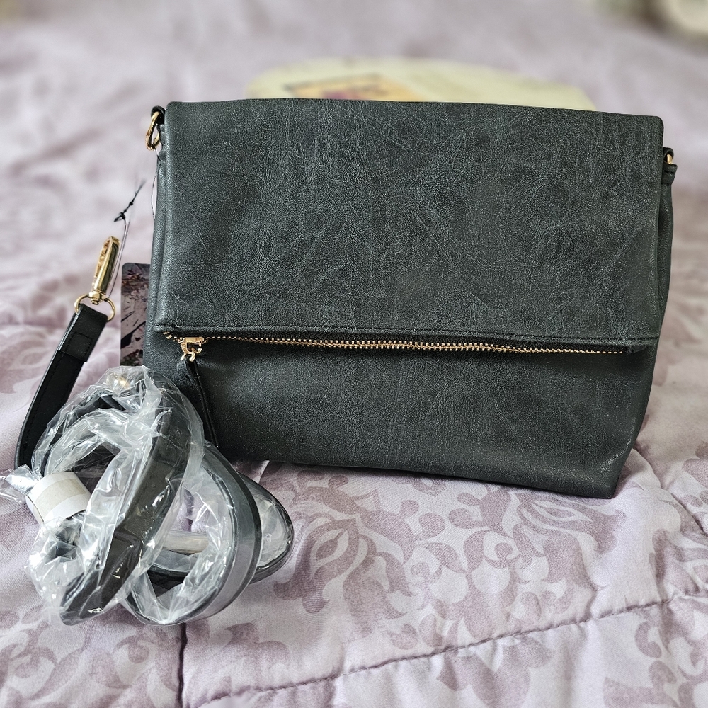 NWT Black Vegan Leather Women's Crossbody Bag